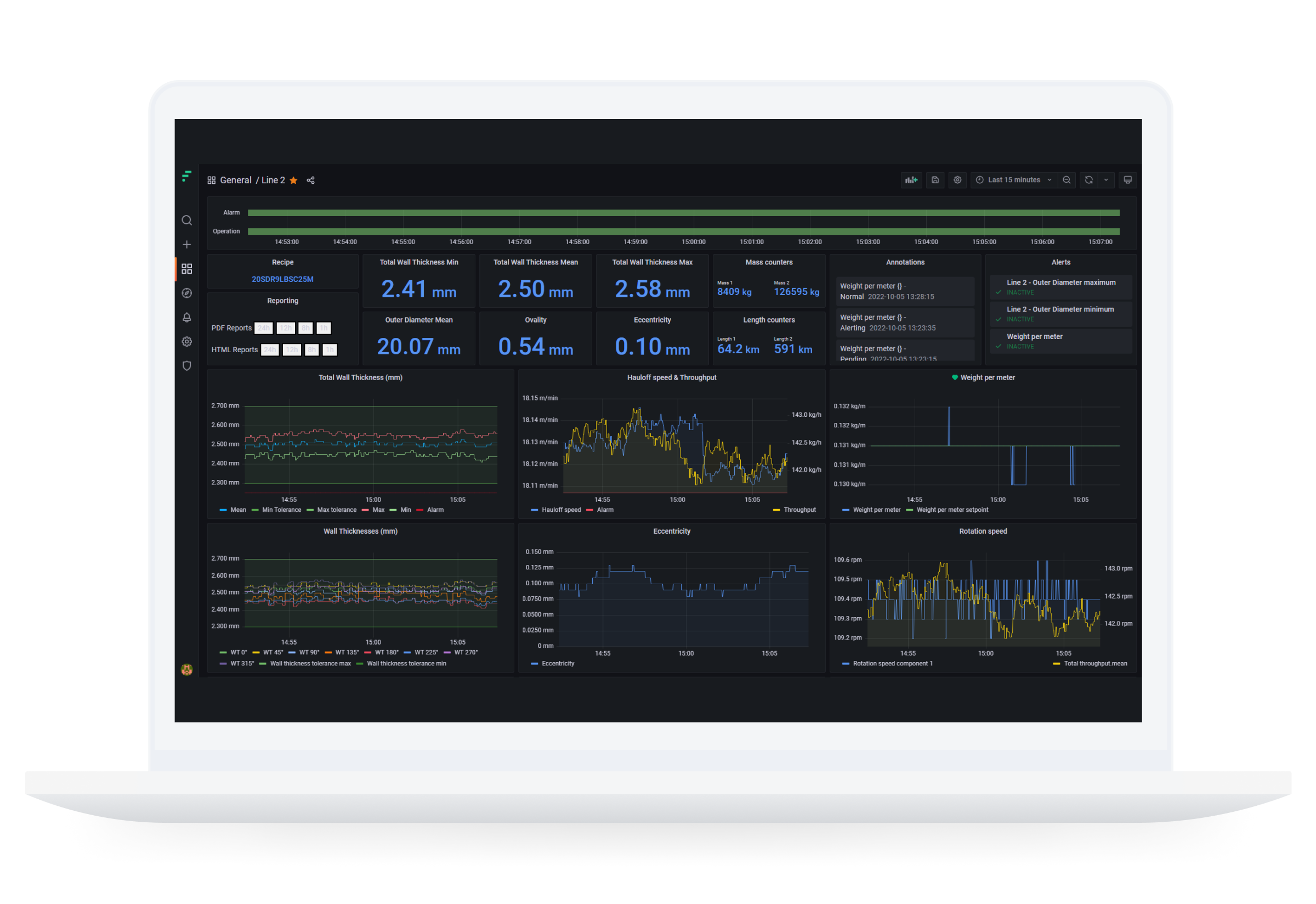 the iDOO Industrial Data Manager on the laptop